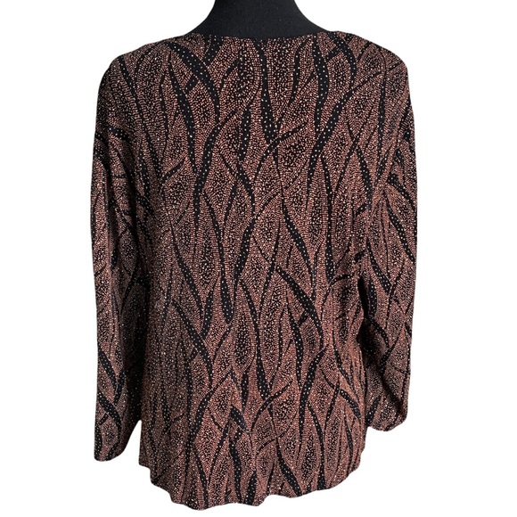 Helene Blake Black Gold Metallic Sparkly Top Size 2X - Picture 3 of 17